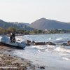 Rescue boat ready on the beach